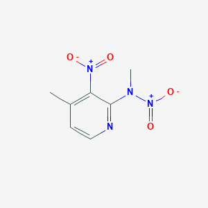 molecular formula C7H8N4O4 B14075553 N-Methyl-N-(4-methyl-3-nitropyridin-2-yl)nitramide CAS No. 102627-60-1