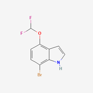 molecular formula C9H6BrF2NO B1407560 7-Bromo-4-(difluoromethoxy)-1H-indole CAS No. 1707602-49-0