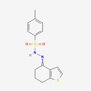 molecular formula C15H16N2O2S2 B14075643 N-(6,7-dihydro-5H-1-benzothiophen-4-ylideneamino)-4-methylbenzenesulfonamide 
