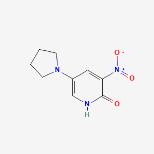 molecular formula C9H11N3O3 B1407568 3-Nitro-5-pyrrolidin-1-ylpyridin-2-ol CAS No. 1706457-56-8