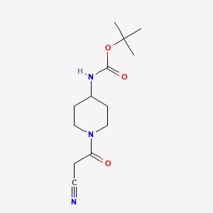 molecular formula C13H21N3O3 B14075732 tert-butyl N-[1-(2-cyanoacetyl)piperidin-4-yl]carbamate 