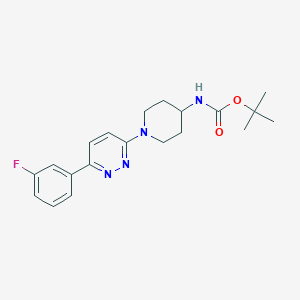 molecular formula C20H25FN4O2 B1407575 Tert-butyl {1-[6-(3-fluorophenyl)pyridazin-3-yl]piperidin-4-yl}carbamate CAS No. 1638612-38-0