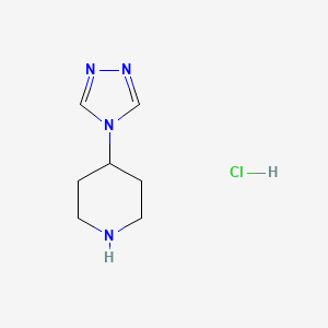 molecular formula C7H13ClN4 B1407580 4-(4H-1,2,4-Triazol-4-yl)piperidine hydrochloride CAS No. 1537863-96-9
