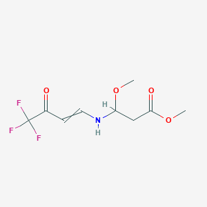 molecular formula C9H12F3NO4 B14075826 Methyl 3-methoxy-3-((4,4,4-trifluoro-3-oxobut-1-en-1-yl)amino)propanoate 