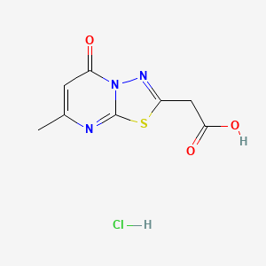 molecular formula C8H8ClN3O3S B1407589 (7-Methyl-5-oxo-5H-[1,3,4]thiadiazolo[3,2-a]-pyrimidin-2-yl)acetic acid hydrochloride CAS No. 1417567-26-0