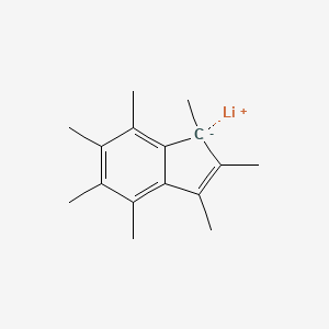 molecular formula C16H21Li B14075900 lithium;1,2,3,4,5,6,7-heptamethylinden-1-ide CAS No. 101960-85-4