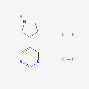 molecular formula C8H13Cl2N3 B1407593 5-(Pyrrolidin-3-yl)pyrimidine dihydrochloride CAS No. 1417569-35-7
