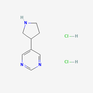 molecular formula C8H13Cl2N3 B1407593 5-吡咯烷-3-基嘧啶二盐酸盐 CAS No. 1417569-35-7