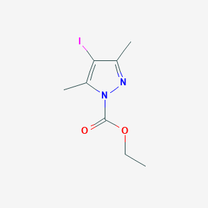 molecular formula C8H11IN2O2 B1407597 4-碘-3,5-二甲基-1H-吡唑-1-羧酸乙酯 CAS No. 1379811-50-3