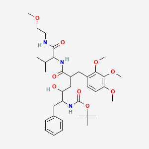 molecular formula C35H53N3O9 B14076023 tert-Butyl {3-hydroxy-6-({1-[(2-methoxyethyl)amino]-3-methyl-1-oxobutan-2-yl}amino)-6-oxo-1-phenyl-5-[(2,3,4-trimethoxyphenyl)methyl]hexan-2-yl}carbamate 