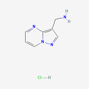 molecular formula C7H9ClN4 B1407606 Pyrazolo[1,5-a]pyrimidin-3-ylmethanamine hydrochloride CAS No. 1609395-16-5