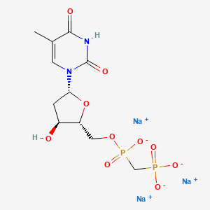molecular formula C11H15N2Na3O10P2 B14076069 Thymidine-5'-O-(alpha,beta-methylene)diphosphate (sodium salt) 