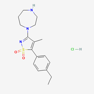 molecular formula C17H24ClN3O2S B1407607 1-[5-(4-乙基苯基)-4-甲基-1,1-二氧化异噻唑-3-基]-1,4-二氮杂环戊烷盐酸盐 CAS No. 1417567-21-5