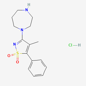 molecular formula C15H20ClN3O2S B1407608 1-(4-Methyl-1,1-dioxido-5-phenylisothiazol-3-yl)-1,4-diazepane hydrochloride CAS No. 1417567-31-7