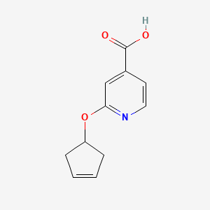 molecular formula C11H11NO3 B1407613 2-(环戊-3-烯-1-氧基)异烟酸 CAS No. 1355334-65-4