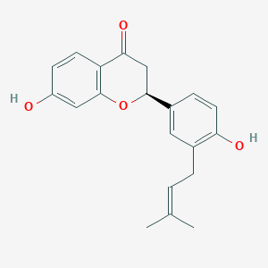 molecular formula C20H20O4 B14076158 (2S)-7-hydroxy-2-[4-hydroxy-3-(3-methylbut-2-enyl)phenyl]-2,3-dihydrochromen-4-one CAS No. 77263-08-2