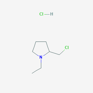 molecular formula C7H15Cl2N B1407617 2-(Chloromethyl)-1-ethylpyrrolidine hydrochloride CAS No. 42022-78-6