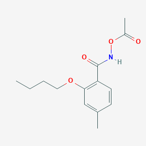 molecular formula C14H19NO4 B140762 [Butoxy-(4-methylbenzoyl)amino] acetate CAS No. 131229-61-3