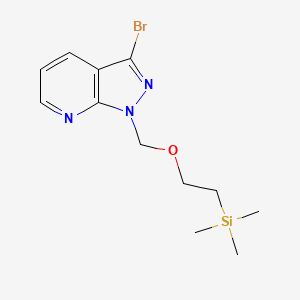 molecular formula C12H18BrN3OSi B14076200 3-Bromo-1-((2-(trimethylsilyl)ethoxy)methyl)-1H-pyrazolo[3,4-b]pyridine 
