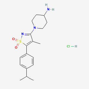 1-[5-(4-Isopropylphenyl)-4-methyl-1,1-dioxidoisothiazol-3-yl]piperidin-4-amine hydrochloride