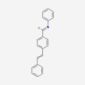 molecular formula C21H17N B14076372 Benzenamine, N-[[4-(2-phenylethenyl)phenyl]methylene]- CAS No. 102469-08-9