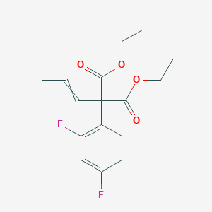 molecular formula C16H18F2O4 B14076440 Diethyl 2-(2,4-difluorophenyl)-2-prop-1-enylpropanedioate 