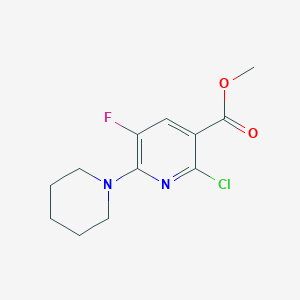 molecular formula C12H14ClFN2O2 B1407661 Methyl 2-Chloro-5-fluoro-6-piperidin-1-ylnicotinate CAS No. 1706436-03-4