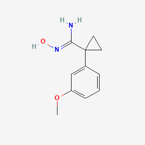molecular formula C11H14N2O2 B1407666 N-Hydroxy-1-(3-methoxyphenyl)-cyclopropanecarboximidamide CAS No. 1706463-10-6