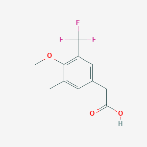 molecular formula C11H11F3O3 B1407677 4-Methoxy-3-methyl-5-(trifluoromethyl)phenylacetic acid CAS No. 1706446-17-4