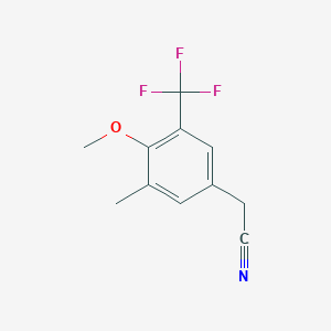 molecular formula C11H10F3NO B1407678 4-甲氧基-3-甲基-5-(三氟甲基)苯基乙腈 CAS No. 1706430-20-7