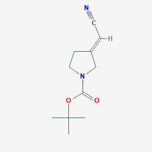 molecular formula C11H16N2O2 B1407679 tert-butyl (3E)-3-(cyanomethylidene)pyrrolidine-1-carboxylate CAS No. 1339892-43-1
