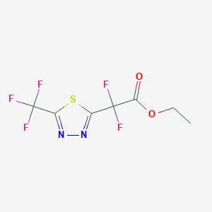 molecular formula C7H5F5N2O2S B1407683 Ethyl Difluoro[5-(trifluoromethyl)-1,3,4-thiadiazol-2-yl]acetate CAS No. 1706437-44-6