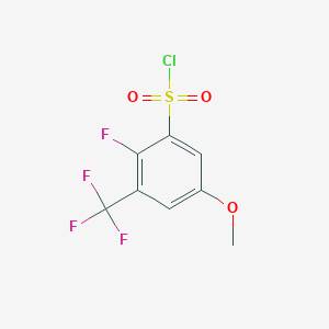 molecular formula C8H5ClF4O3S B1407689 2-Fluoro-5-methoxy-3-(trifluoromethyl)benzenesulfonyl chloride CAS No. 1706435-15-5