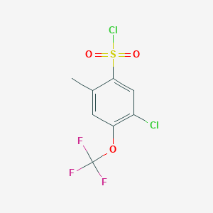 molecular formula C8H5Cl2F3O3S B1407690 5-Chloro-2-methyl-4-(trifluoromethoxy)benzenesulfonyl chloride CAS No. 1706447-06-4