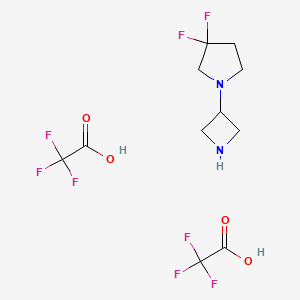 molecular formula C11H14F8N2O4 B1407693 1-(Azetidin-3-yl)-3,3-difluoropyrrolidine ditrifluoroacetate CAS No. 1706462-59-0