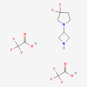 molecular formula C11H14F8N2O4 B1407693 1-(Azetidin-3-yl)-3,3-difluoropyrrolidine di-trifluoroacetate CAS No. 1706462-59-0