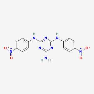 molecular formula C15H12N8O4 B14076994 N~2~,N~4~-Bis(4-nitrophenyl)-1,3,5-triazine-2,4,6-triamine CAS No. 100882-09-5