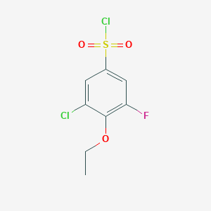 molecular formula C8H7Cl2FO3S B1407701 3-Chloro-4-ethoxy-5-fluorobenzenesulfonyl chloride CAS No. 1706430-92-3