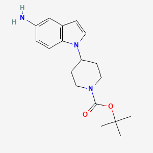 molecular formula C18H25N3O2 B1407703 4-(5-Amino-indol-1-yl)-piperidine-1-carboxylic acid tert-butyl ester CAS No. 1873311-05-7