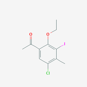 molecular formula C11H12ClIO2 B1407704 1-(5-Chloro-2-ethoxy-3-iodo-4-methylphenyl)ethanone CAS No. 1382996-91-9