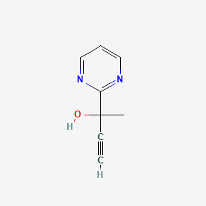 molecular formula C8H8N2O B1407707 2-(Pyrimidin-2-yl)but-3-yn-2-ol CAS No. 1394119-58-4