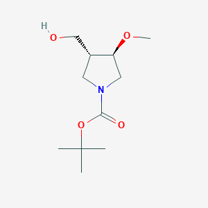 molecular formula C11H21NO4 B1407710 tert-butyl (3R,4R)-3-(hydroxymethyl)-4-methoxypyrrolidine-1-carboxylate CAS No. 1428775-91-0