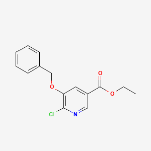 molecular formula C15H14ClNO3 B1407711 5-(苄氧基)-6-氯烟酸乙酯 CAS No. 1416801-07-4