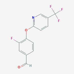 molecular formula C13H7F4NO2 B1407713 3-Fluoro-4-((5-(trifluoromethyl)pyridin-2-yl)oxy)benzaldehyde CAS No. 1381792-85-3