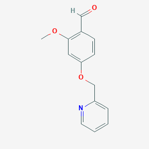 molecular formula C14H13NO3 B1407715 2-Methoxy-4-(pyridin-2-ylmethoxy)benzaldehyde CAS No. 1151539-21-7