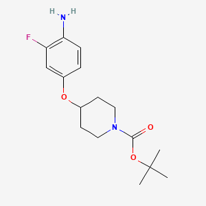 molecular formula C16H23FN2O3 B1407716 Tert-butyl 4-(4-amino-3-fluorophenoxy)piperidine-1-carboxylate CAS No. 1394808-79-7