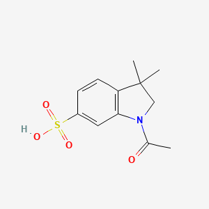molecular formula C12H15NO4S B1407718 1-acetyl-3,3-dimethyl-2,3-dihydro-1H-indole-6-sulfonic acid CAS No. 1316066-03-1
