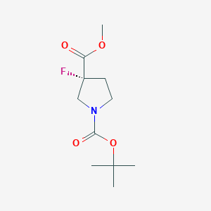 molecular formula C11H18FNO4 B1407722 Methyl (R)-1-Boc-3-fluoropyrrolidine-3-carboxylate CAS No. 1438852-70-0