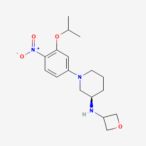 B1407727 (3R)-1-[4-nitro-3-(propan-2-yloxy)phenyl]-N-(oxetan-3-yl)piperidin-3-amine CAS No. 1462951-29-6