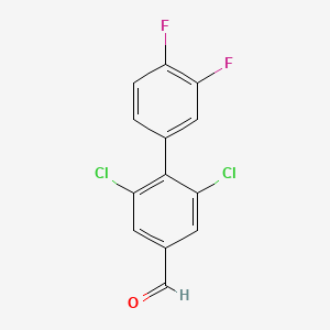 molecular formula C13H6Cl2F2O B1407731 2,6-Dichloro-3',4'-difluoro-[1,1'-biphenyl]-4-carbaldehyde CAS No. 1350760-23-4